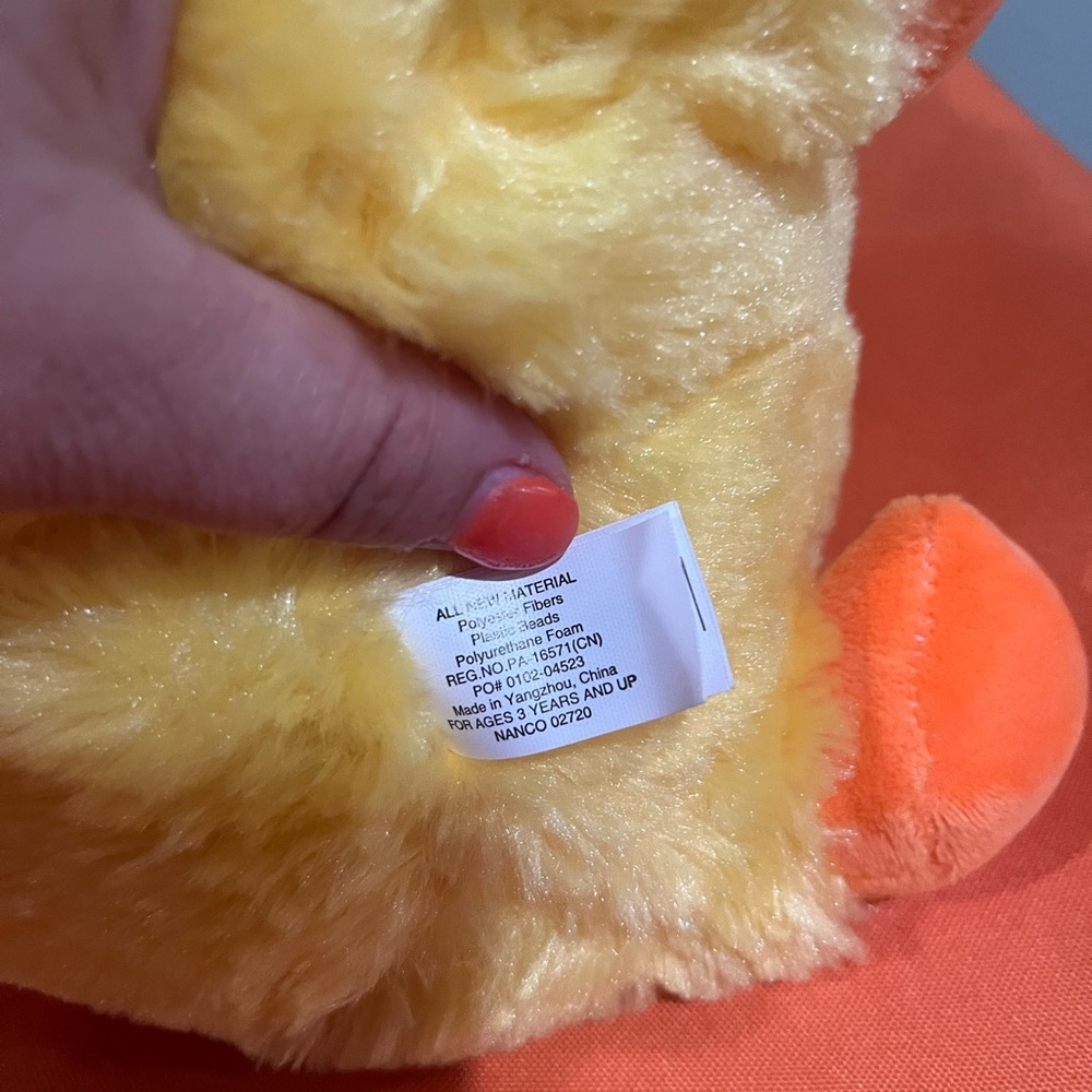 6/$25 Yellow and Orange Stuffed Duck with Fluffy Texture - Picture 7 of 10